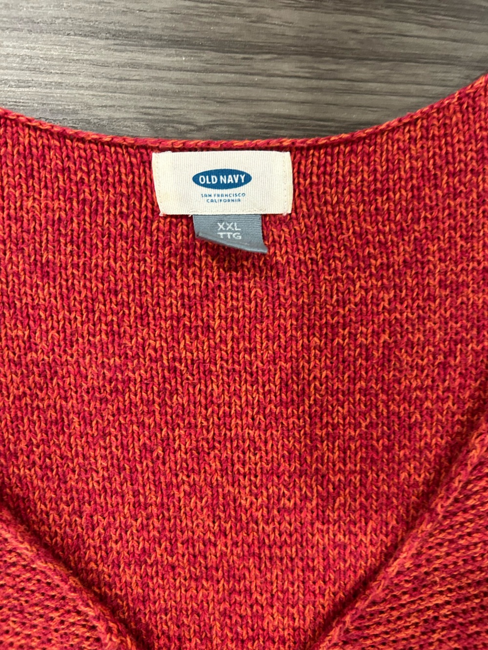 Old Navy Red-Orange Marled Knit Sweater - Picture 3 of 3